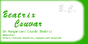 beatrix csuvar business card