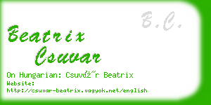 beatrix csuvar business card